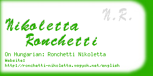 nikoletta ronchetti business card